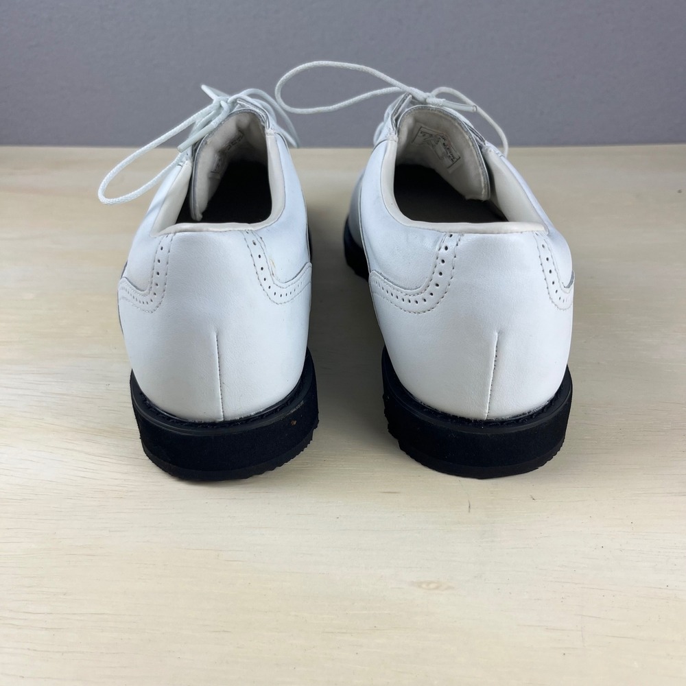 Lady Fairway Womens White Leather Golf Shoes Spikeless Oxford Brogue Size 9 M - Picture 2 of 8